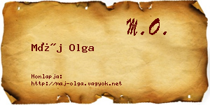 Máj Olga névjegykártya