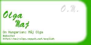 olga maj business card